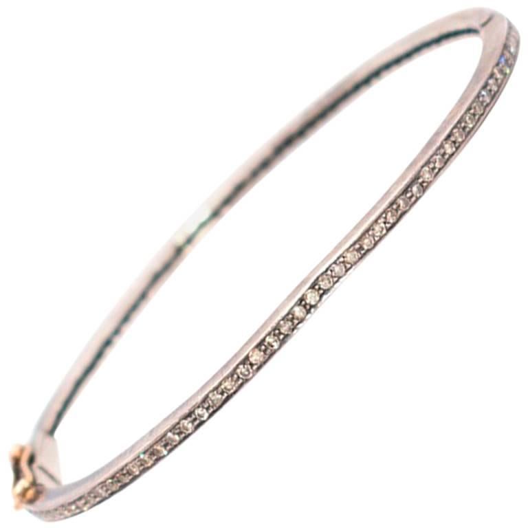Bespoke Thin Diamond Bracelet For Sale