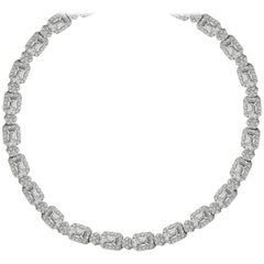 HRD and GIA Certified White Gold Exclusive 9.85 ct Diamond Necklace
