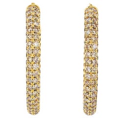 Roberto Coin Colored and White Diamond Gold Hoop Earrings