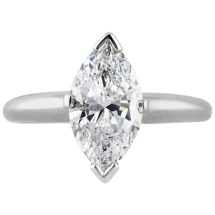 Mark Broumand 2.02 Carat Marquise Cut Diamond Solitaire Engagement Ring