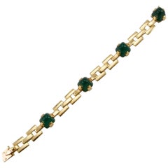 Art Deco French Yellow Gold and Chalcedony Bracelet by Georges Lenfant