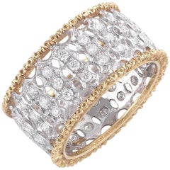 Buccellati Two-Tone Gold and Diamonds Band Ring