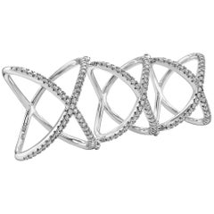 Anello Tripla X Kiss Anello con diamante tondo brillante da 1,00 carati Oro bianco 18 carati