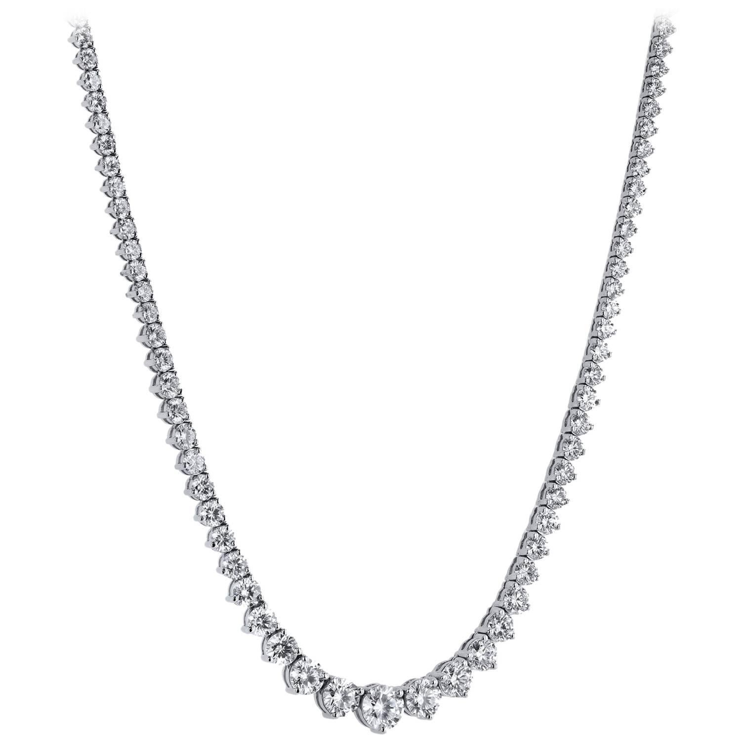 H & H 16.77 Carat Diamond Riviera Necklace