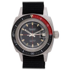 Bulova Montre-bracelet Snorkel 666 Diver à remontage automatique en acier inoxydable pour femmes, années 1960