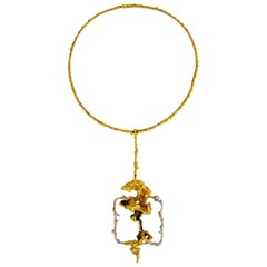 Sterle Paris Two-Tone Gold Pendant Necklace, 1950s