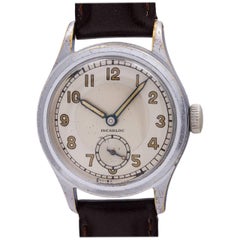 Swiss stainless steel Military Style Incabloc wristwatch, circa 1940s