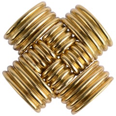 Gold Crisscross Pendant/ Brooch