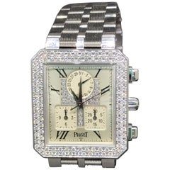 Piaget Protocole 18 Karat Gold and Diamond Chronograph Unisex Bracelet Watch