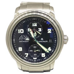 Blancpain Leman Double Time Zone Automatic Stainless Steel Watch 2160-1130M-71