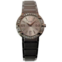 Used Piaget Ladies White Gold Diamond Polo Bracelet quartz Wristwatch