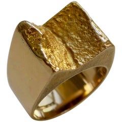 Vintage Bjorn Weckstrom Gold Ring, 1972