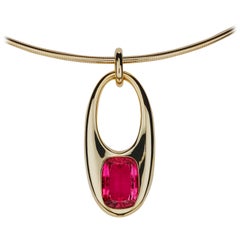 Pink Rubellite, Tourmaline 18 Carat Yellow Gold Pendant