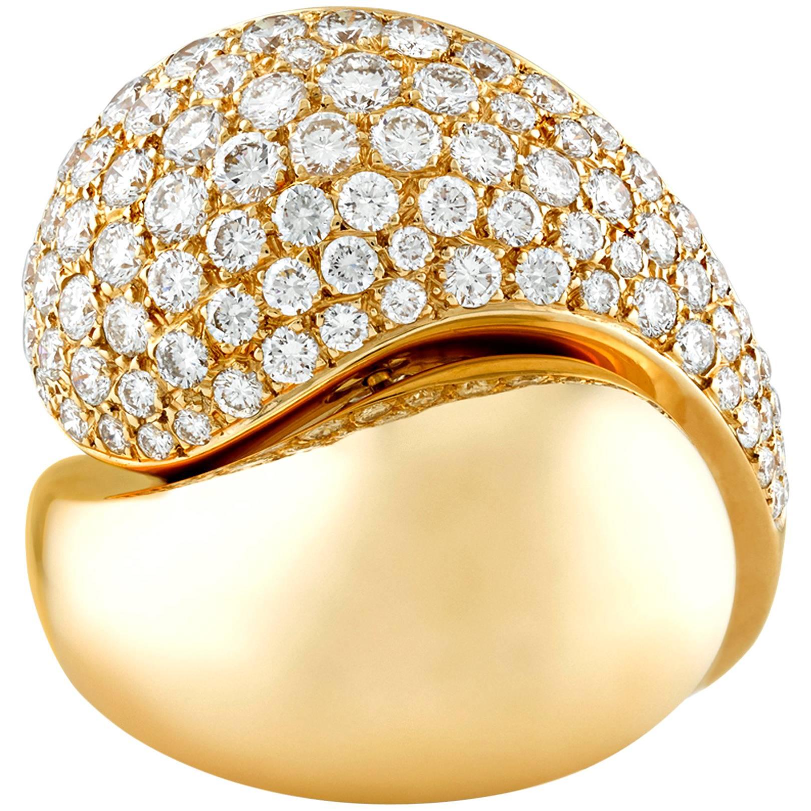 Diamond Crossover Ring by Cartier