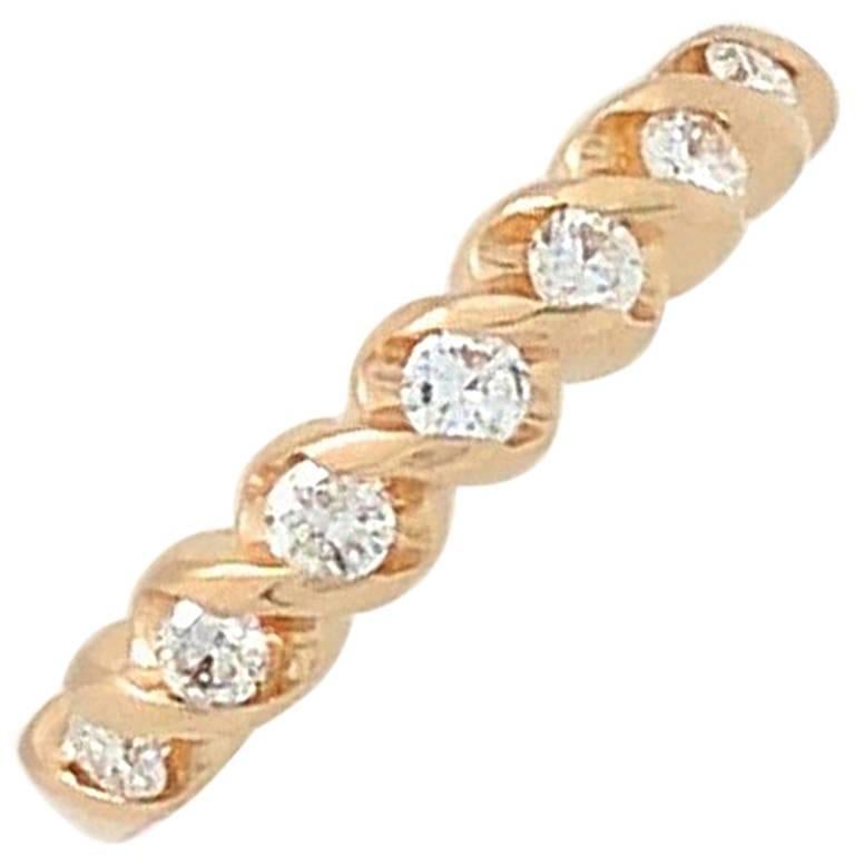 14 Karat Yellow Gold .35 Carat Diamond Wedding Band Ring