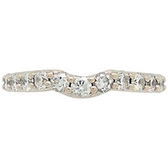 18 Karat White Gold .55 Carat Pave Diamond Curved Wedding Band Ring