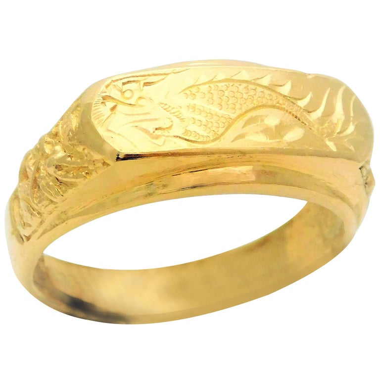 Vintage 23 Karat Gold Taiwanese Dragon Ring For Sale at 1stDibs 23