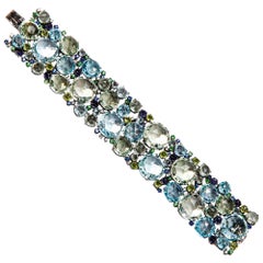 A & Furst Bracelet 18 Karat Black Gold Diamonds Mixed Stones Bouquet Collection