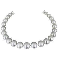 White South Sea Pearl Strand, Silver-White, Contemporary Large 12.12 - 14.40 mm