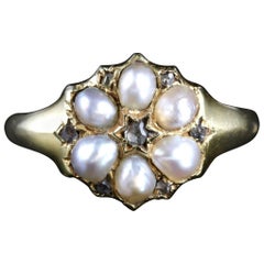 Victorian Pearl Diamond Ring, circa 1900