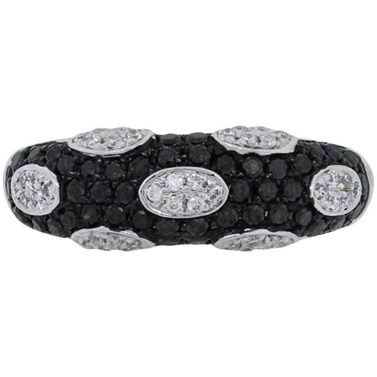 Black and White Diamond Pave Ring