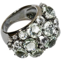 A & Furst Dome Ring Prasiolite and Diamonds 18 Karat Gold Bouquet Collection