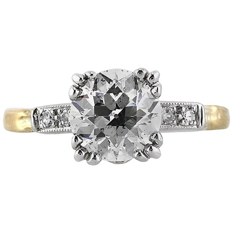 Mark Broumand 2.15 Carat Old European Cut Diamond Engagement Ring