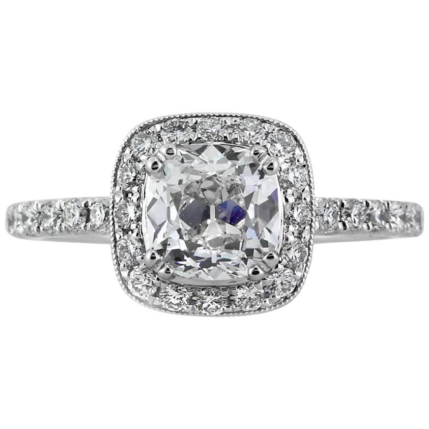 Mark Broumand 1.92 Carat Old Mine Cut Diamond Engagement Ring