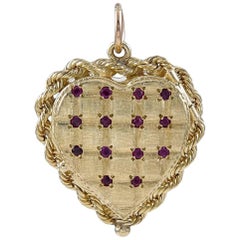 Gold Ruby and Sapphire Six Picture Locket