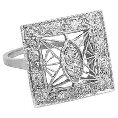 .60 Carat Diamond Antique Engagement Fashion Ring 18 Karat White Gold