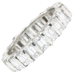 Platinum 4 Carat Total Emerald Cut Diamond Eternity Band