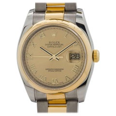 Rolex Yellow Gold Stainless Steel Datejust Wristwatch Ref 116203, circa 2008 
