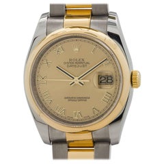 Rolex Yellow Gold Stainless Steel Datejust Wristwatch Ref 116203, circa 2008
