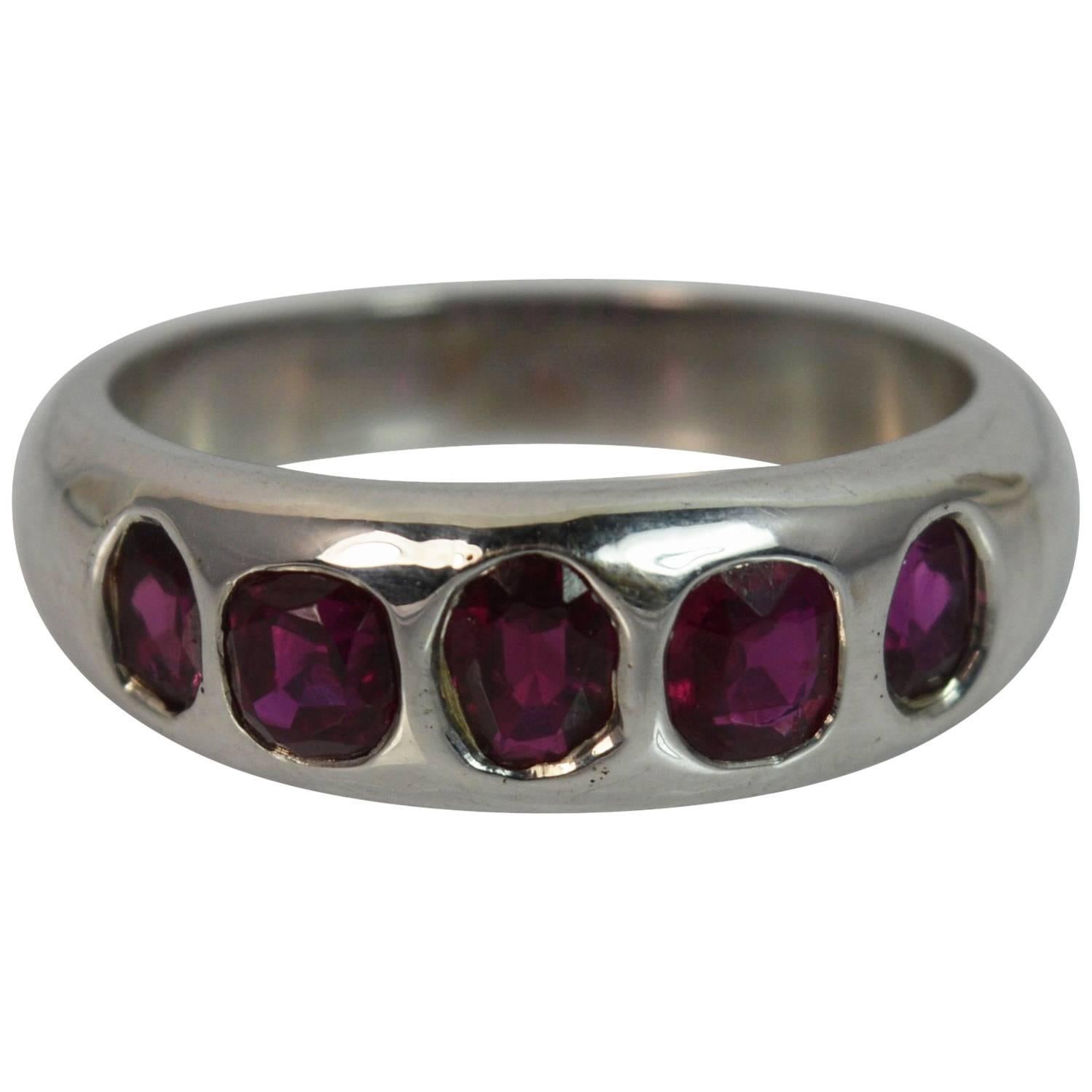 Certified No Heated Burmese Ruby 18 Carat White Gold Ring