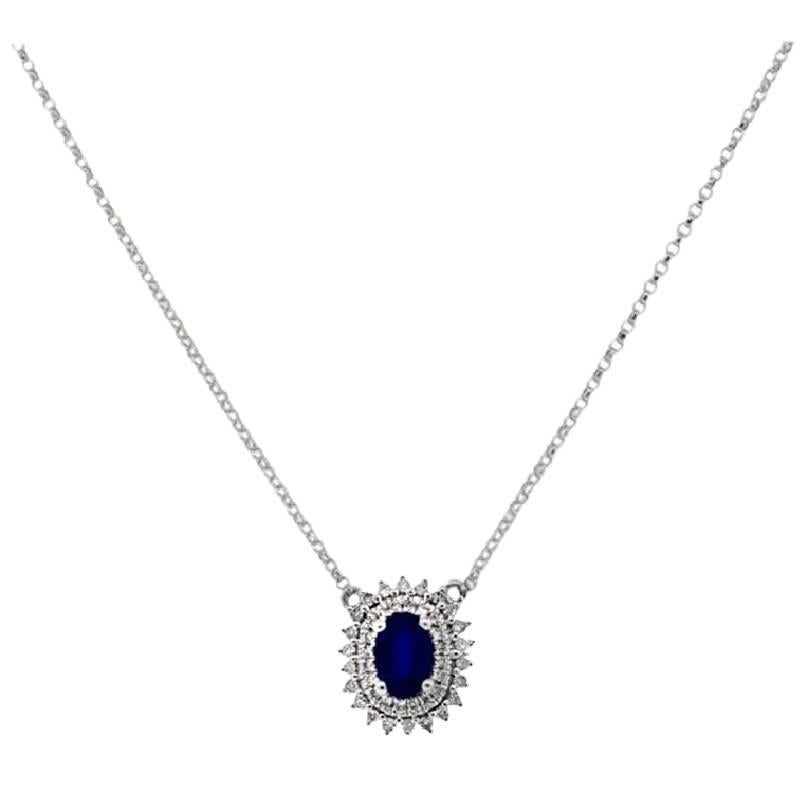 0.69 Carat Blue Sapphire Necklace