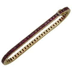 Yellow Gold and Rubies Tennis Bracelet