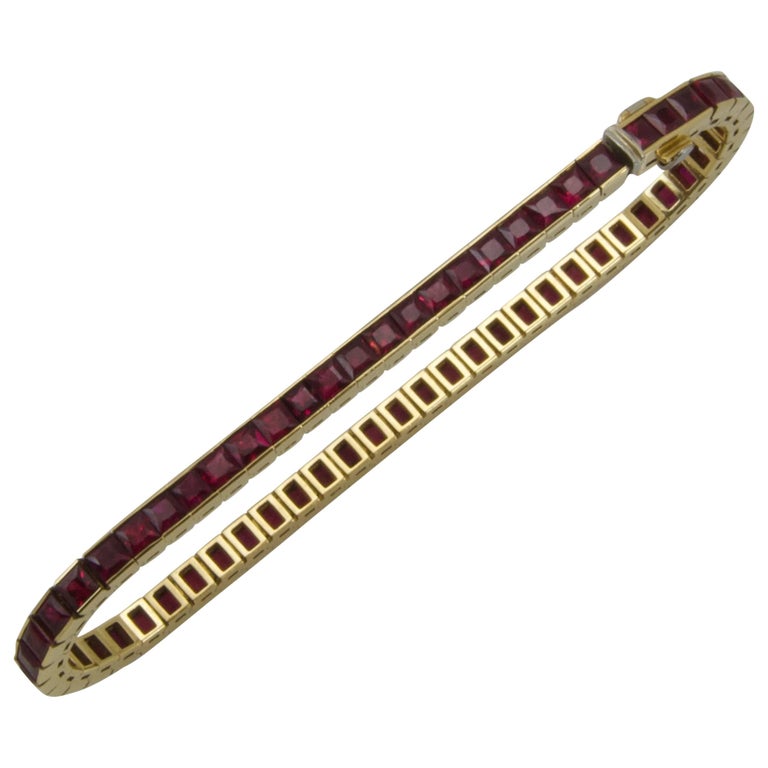 Yellow Gold And Rubies Tennis Bracelet For At 1stdibs Yellow Gold And Rubies Tennis Bracelet For