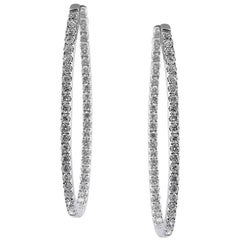 Mark Broumand 7.00 Carat Round Brilliant Cut Diamond Earrings in 14 ...