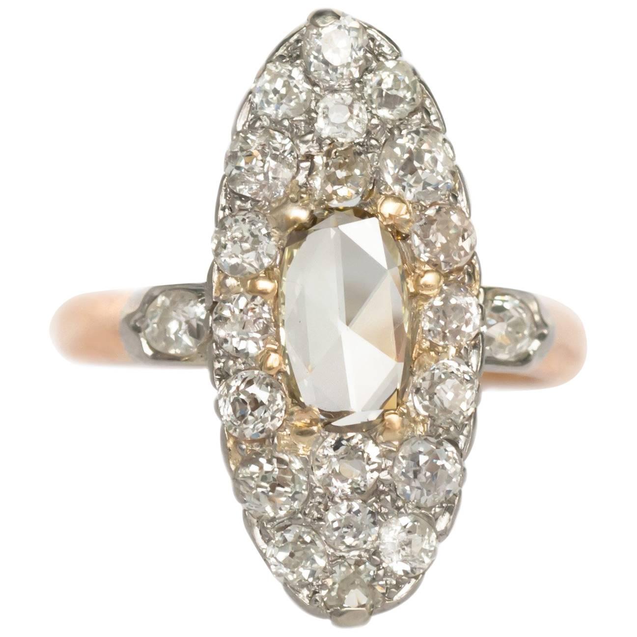 .45 Carat, Diamond Yellow Gold Engagement Ring