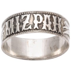 Antiker viktorianischer Mizpah-Ring aus Sterlingsilber