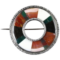 Antique Victorian Scottish Agate Brooch, circa 1900