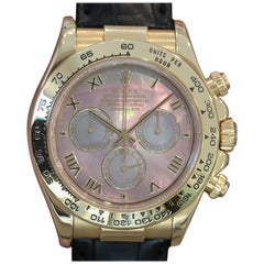 Rolex Yellow Gold Dark Mother-of-Pearl Daytona Automatic Wristwatch Ref 116518