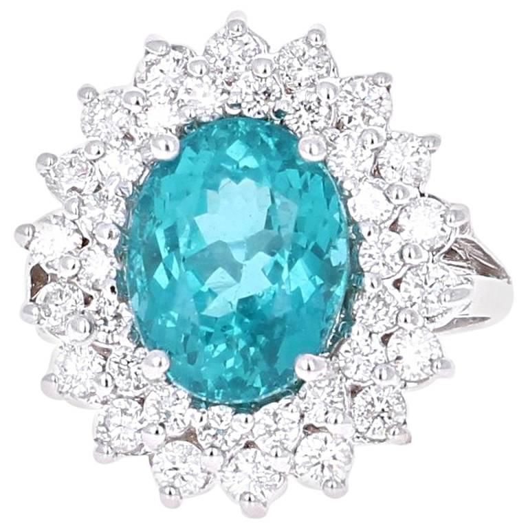 6.54 Carat Apatite Diamond Engagement Ring