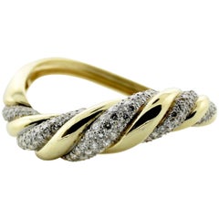  18 Karat Yellow Gold Diamond Bangle Bracelet