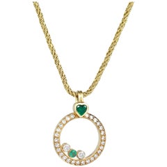Chopard Happy Gold Diamond and Emerald Pendant
