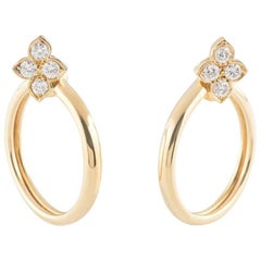 Boucles d'oreilles Cartier en or jaune et diamants hindous