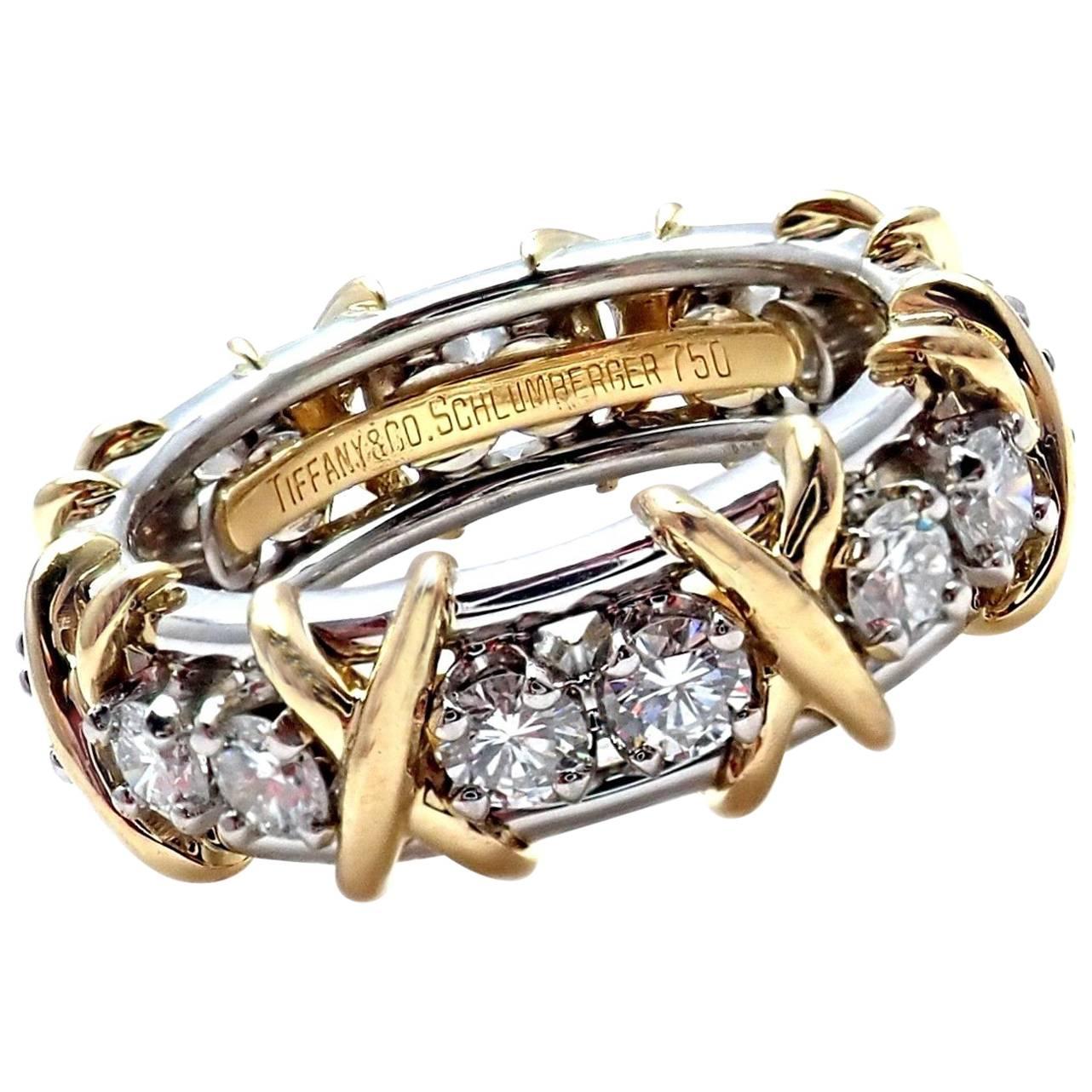 Tiffany & Co. Jean Schlumberger 18 Karat Gold Platinum Diamond Ring