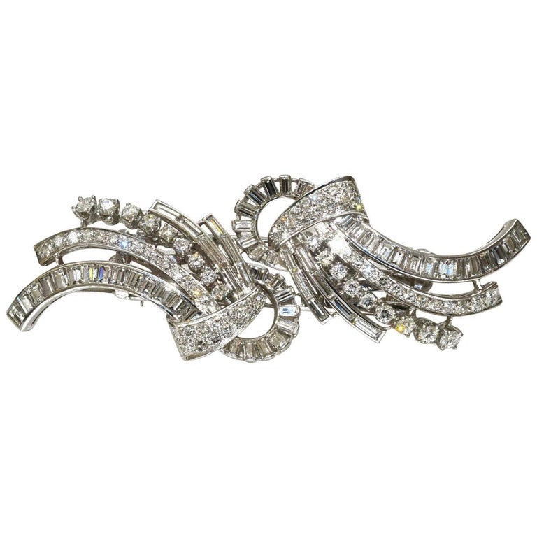 Harry Winston American Ribbon Diamond Sapphire Ruby Platinum Pin Brooch at 1stdibs