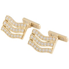 Cartier Yellow Gold Diamond Cufflinks