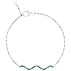 Sabine Getty Baby Memphis 18 Karat White Gold Bracelet with Tsavorite